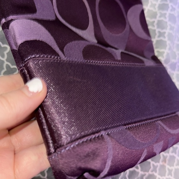 COACH Purple Jacquard Signature C Crossbody Messenger Shoulder Bag - Picture 3 of 14